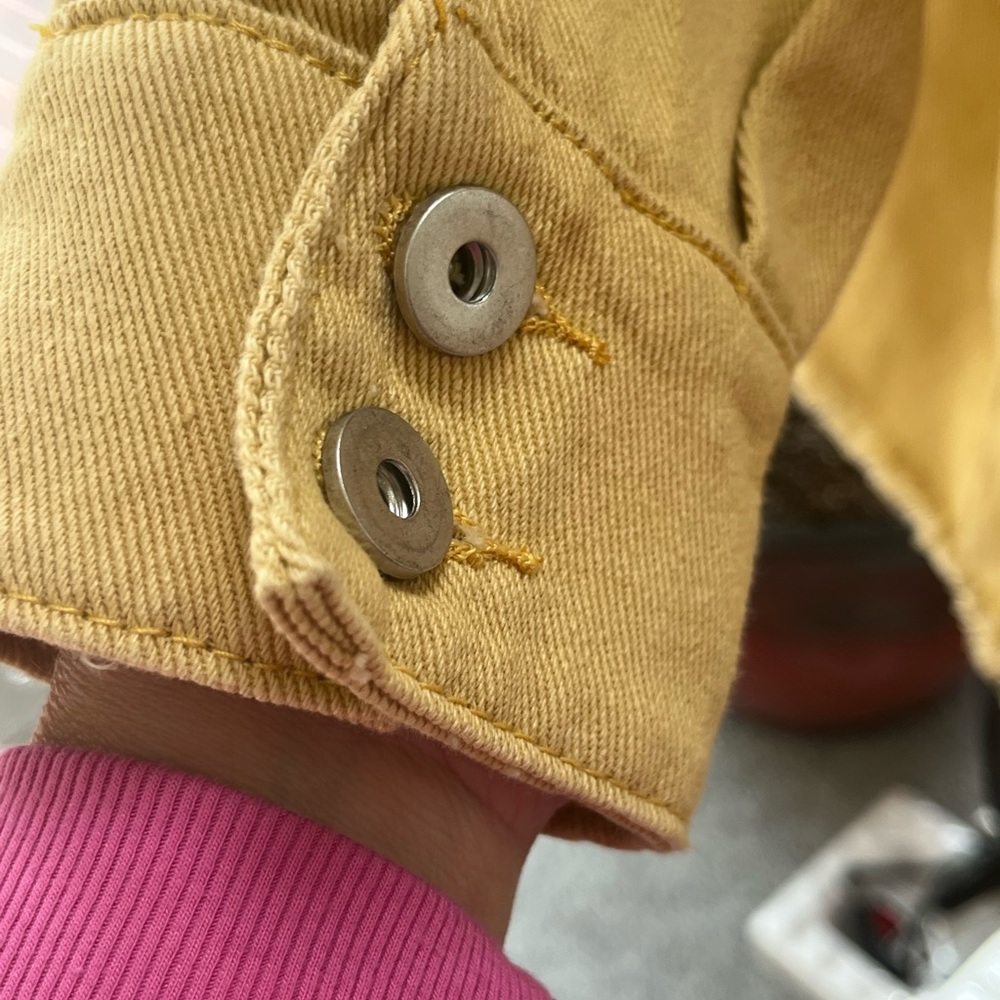 Women's Cropped Yellow Button-Front Jacket - Picture 5 of 5